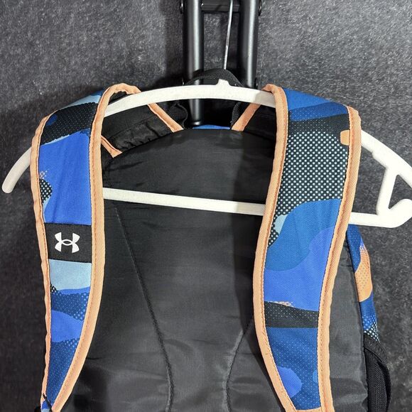Under Armour UA Hustle Sport Unisex Camo 15" Laptop Backpack ~ Blue / Orange Use - Picture 8 of 16